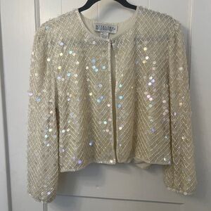 Niteline Cream Sequin Blazer Jacket